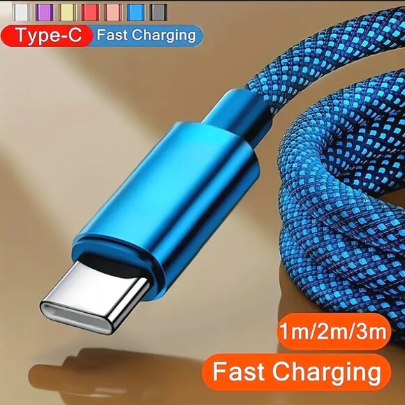 New 6 ft USB Type-C High-Speed Fast Charging Cable For Android Phones Tablets - Picture 3 of 7